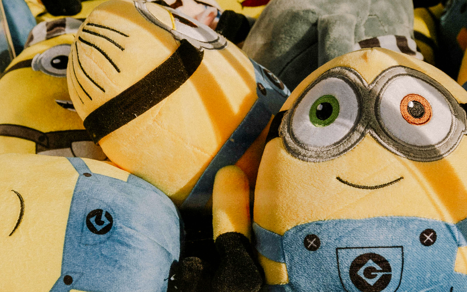 Minion plushies displayed at a souvenir shop in Universal Studios, Orlando.
