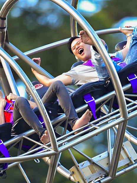 Riders enjoying the Slingshot ride in Singapore.