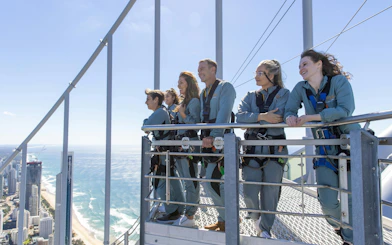 Guests enjoying the Skypoint day climb with ocean views in Gold Coast, Australia.