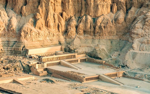 Valley of the Queens, Luxor, ancient temple complex with surrounding cliffs.