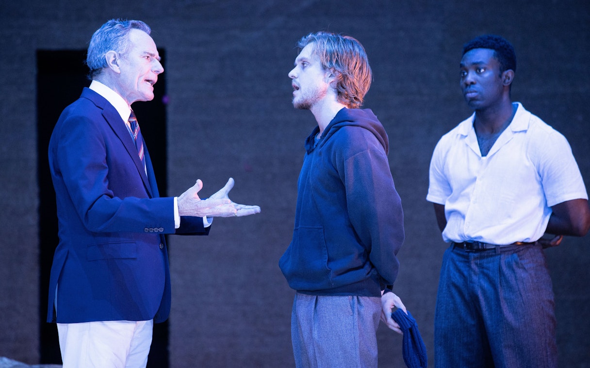 Actors performing a scene from "All My Sons" on a West End stage.