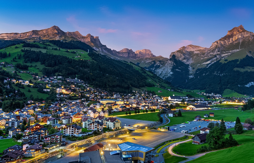 Engelberg valley in the evening