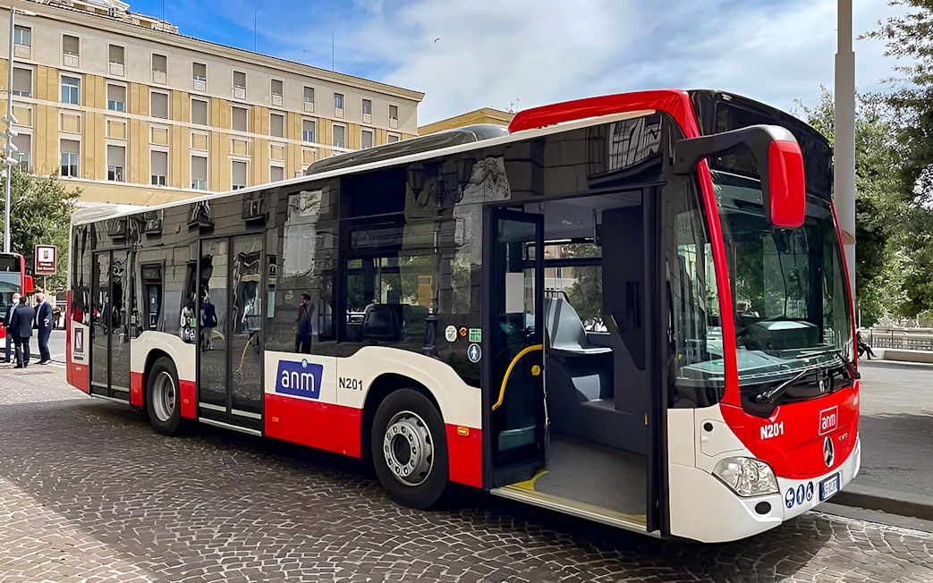Shuttle bus for airport transfer between Naples Capodichino Airport and Naples Maritime Station.