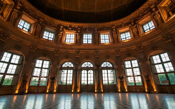 Inside of Vaux-le-Vicomte Castle at evening