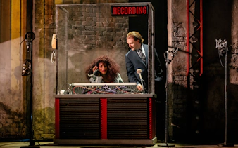 Recording studio scene from Westend's "I'm Every Woman" stage performance.