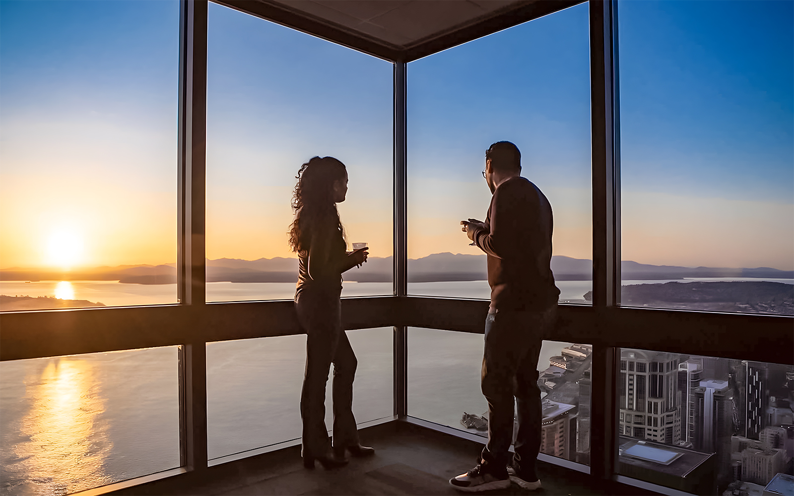 360 view from Sky View Observatory in Seattle