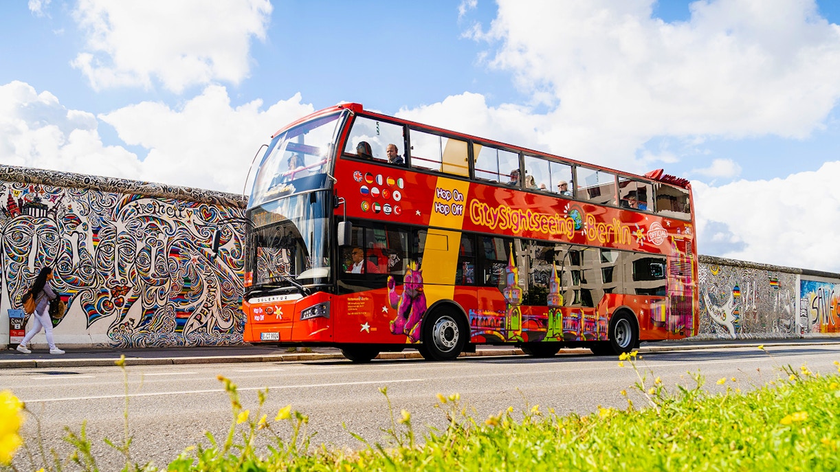 Trendy East Berlin and Wall Tour of City Sightseeing Berlin hop-on hop-off