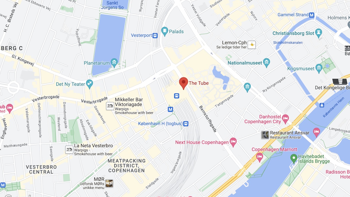 Map of The Tube Copenhagen