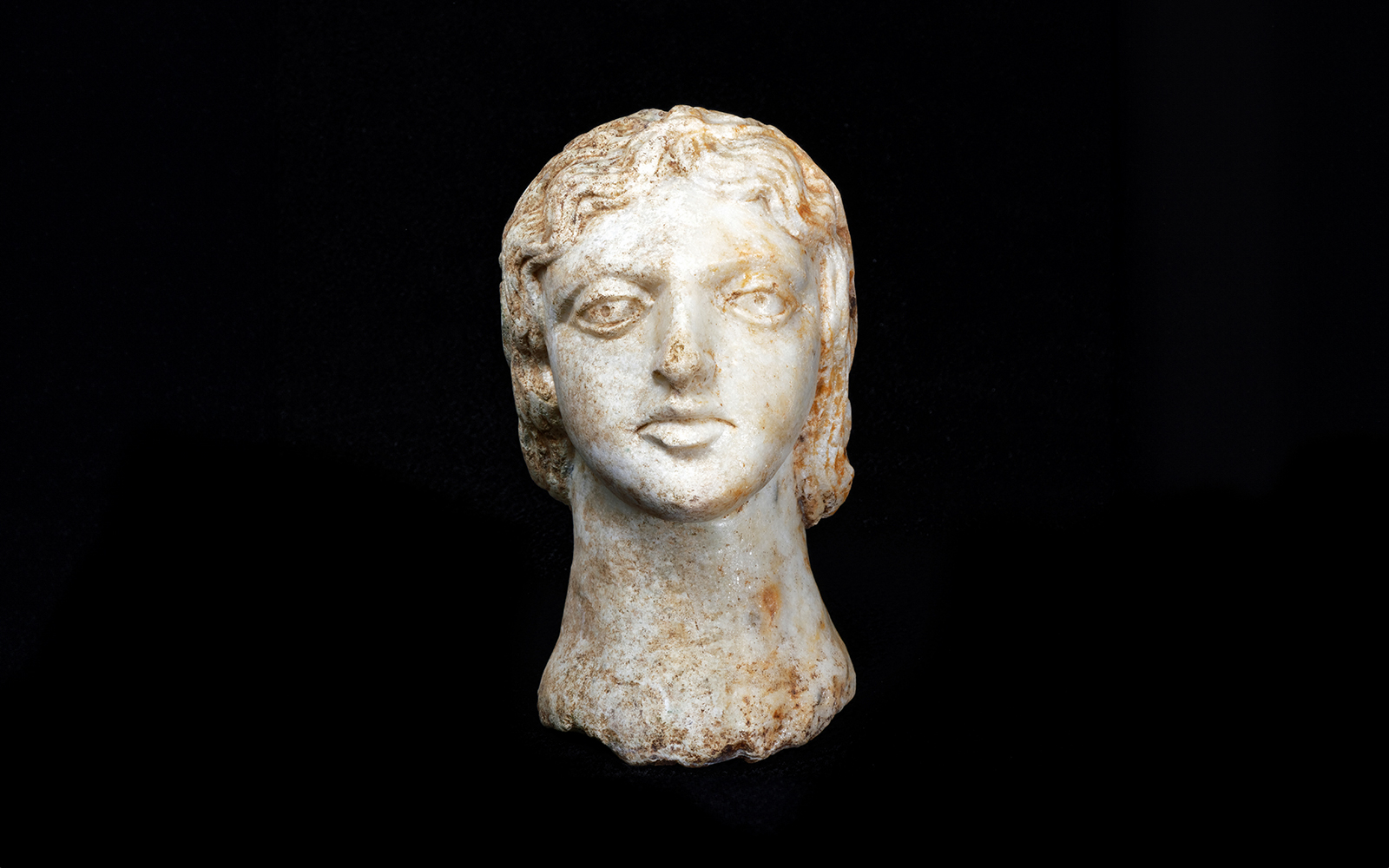 Ancient marble bust from Paris Archaeological Crypt.
