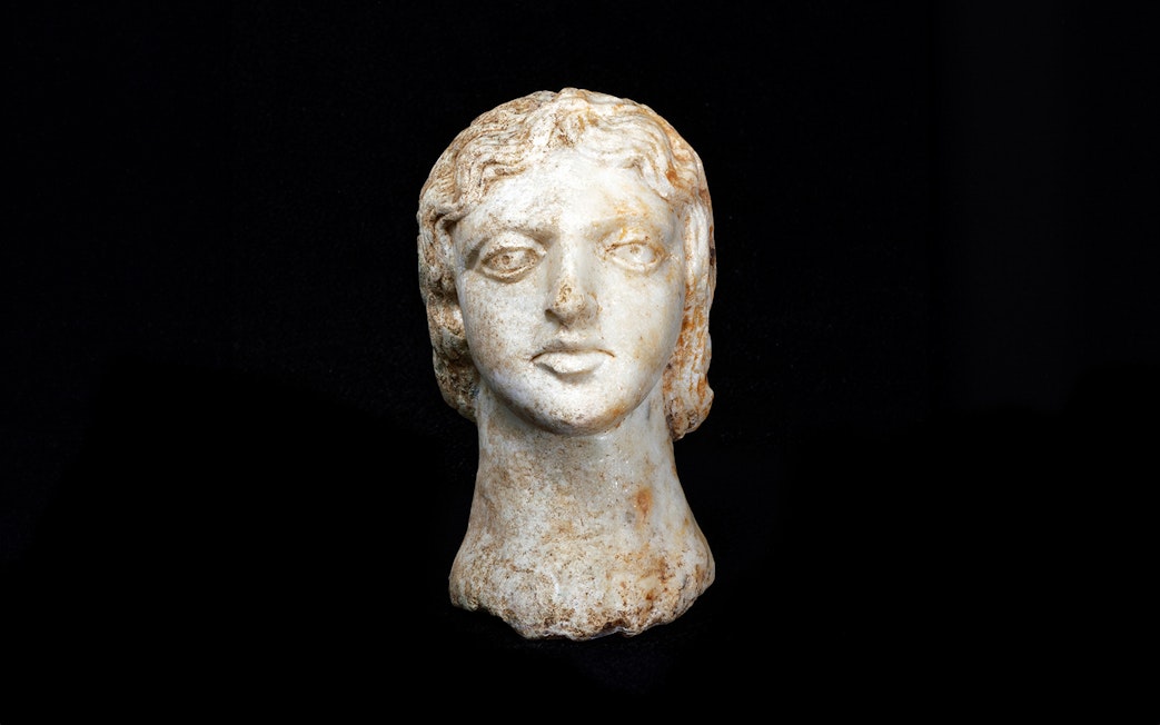 Ancient marble bust from Paris Archaeological Crypt.