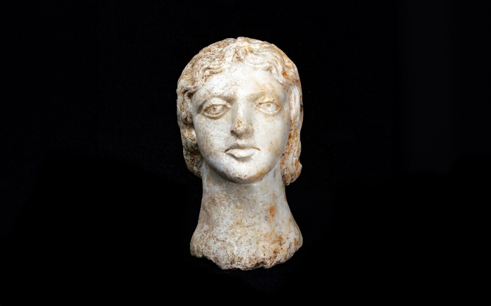 Ancient marble bust from Paris Archaeological Crypt.