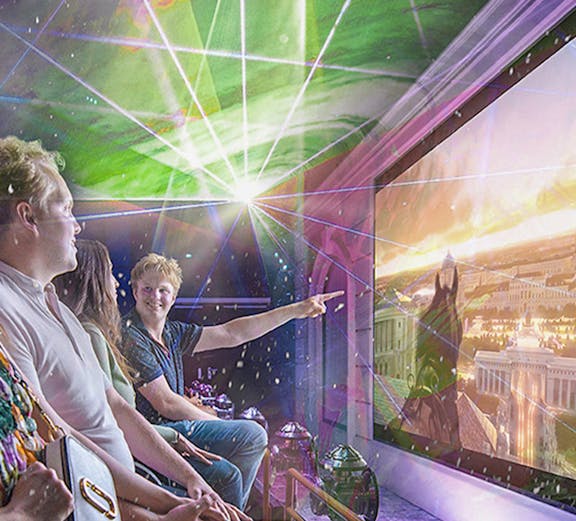 Visitors experiencing Vienna's history through virtual reality with immersive visuals.