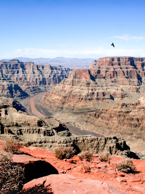 Grand Canyon West Rim with Colorado River view on a sunny day, Arizona, USA.