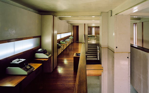 Negozio Olivetti interior with vintage typewriters on display, Venice, Italy.