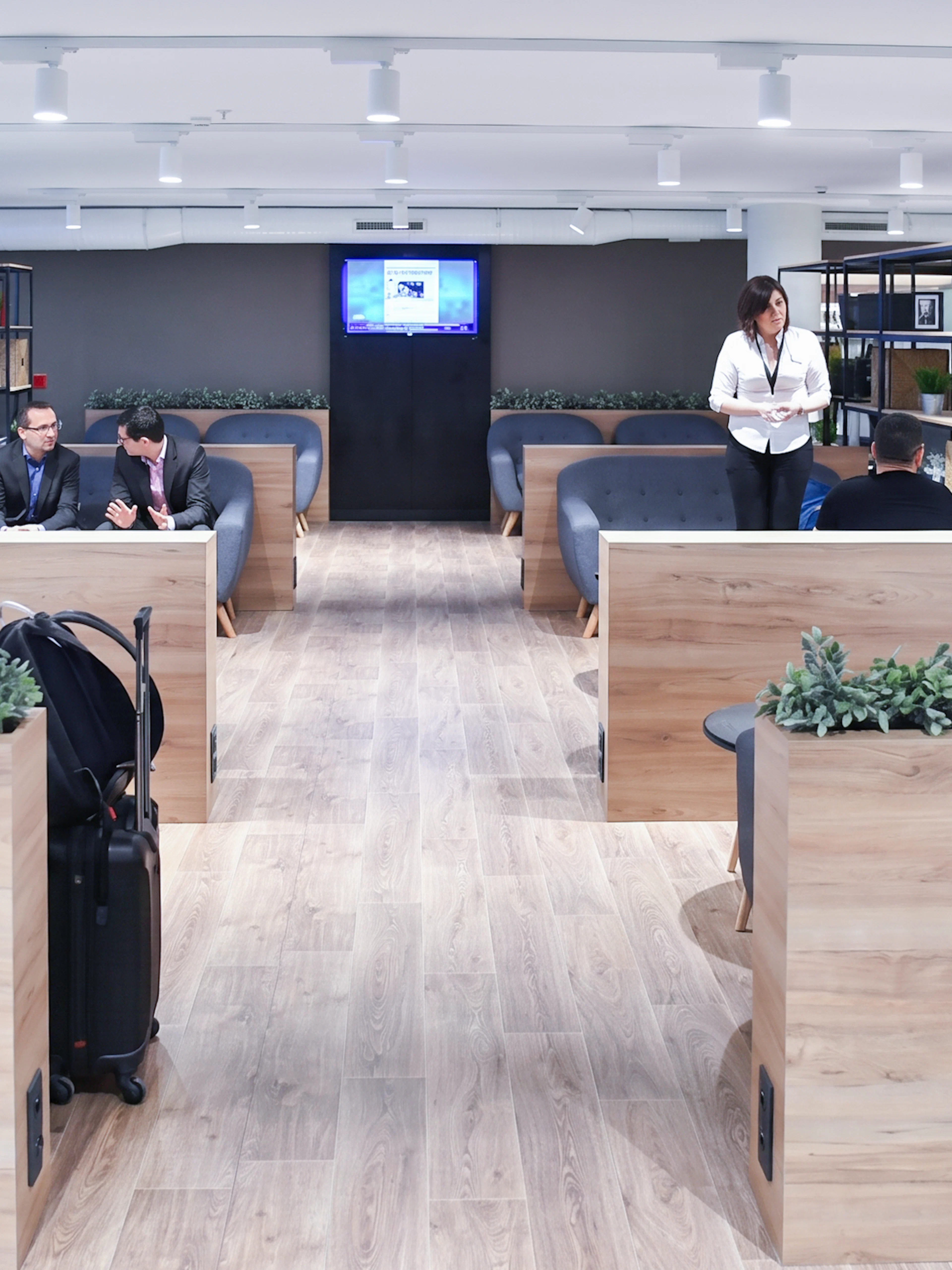 Premium Traveller Lounge seating area at Paris Orly Airport Terminal 1.