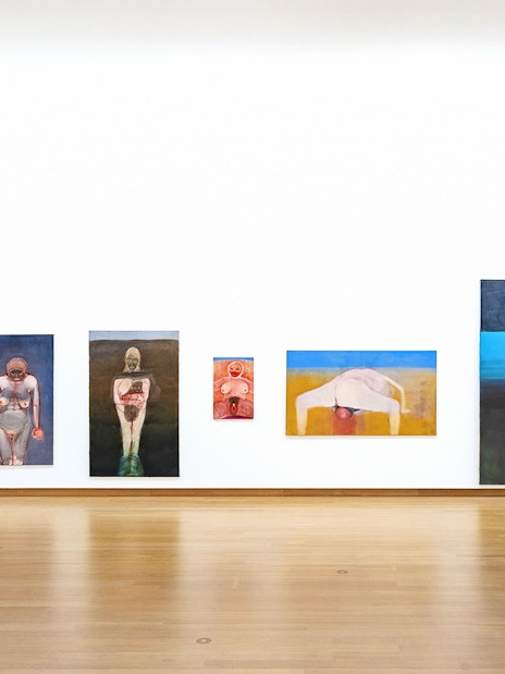 Miriam Cahn's "Reading Dust" exhibit installation at Stedelijk Museum.