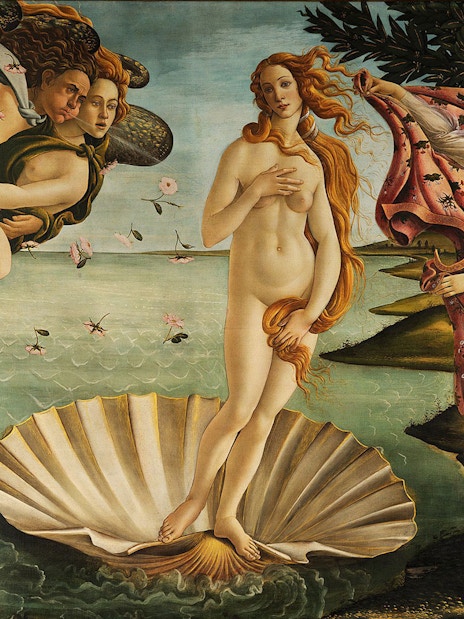 Botticelli's "The Birth of Venus" at Uffizi Gallery, Florence, featured in guided skip-the-line tour.