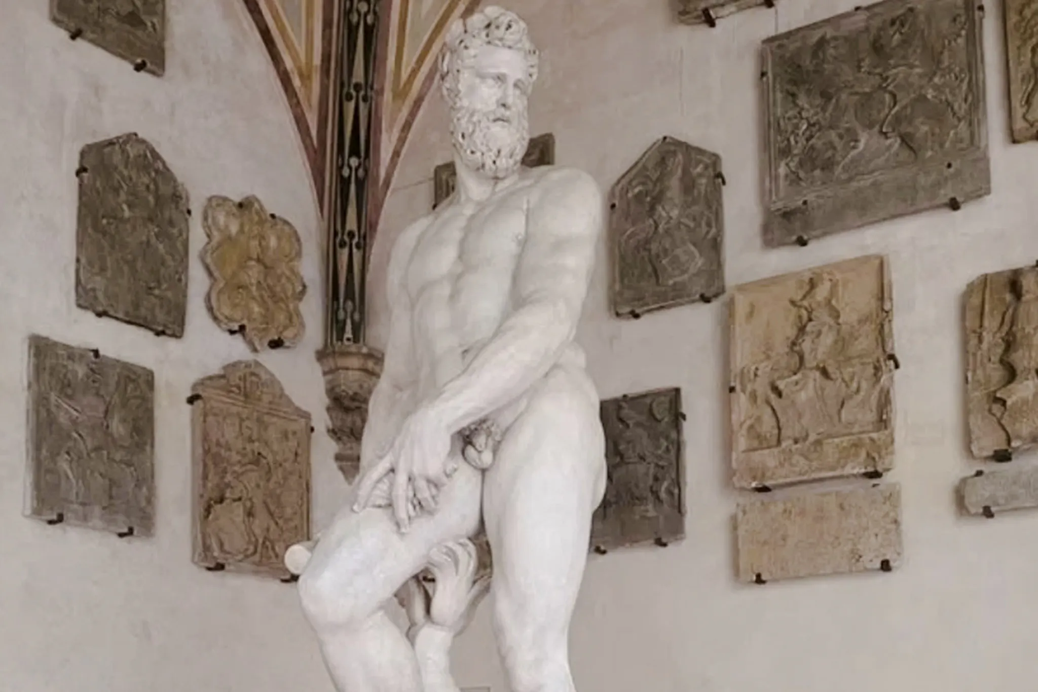 Statue of Hercules in Palazzo Vecchio, Florence, featured on the Medici Power Story tour.