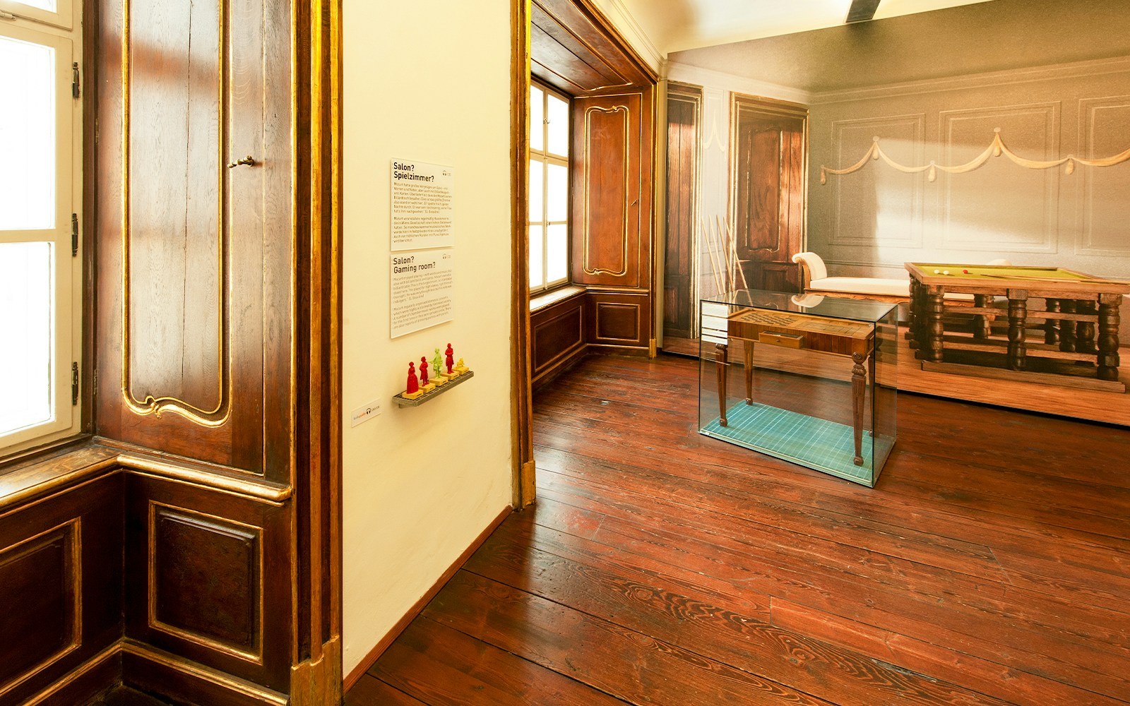 Mozarthaus interior with historical gaming room display, Vienna.