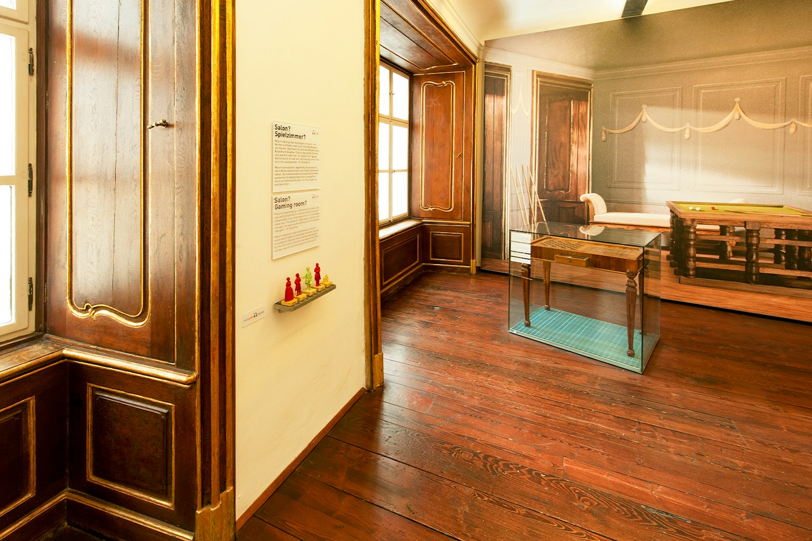 Mozarthaus interior with historical gaming room display, Vienna.