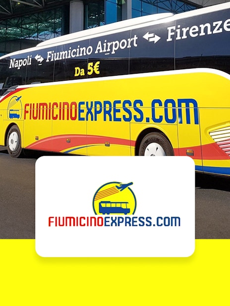 Fiumicino Express bus at Fiumicino Airport for one-way trips to Naples.