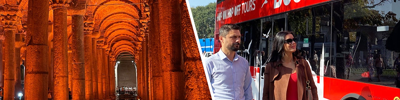 Combo: biglietti per la Cisterna Basilica + tour in autobus Hop-on Hop-off di Istanbul
