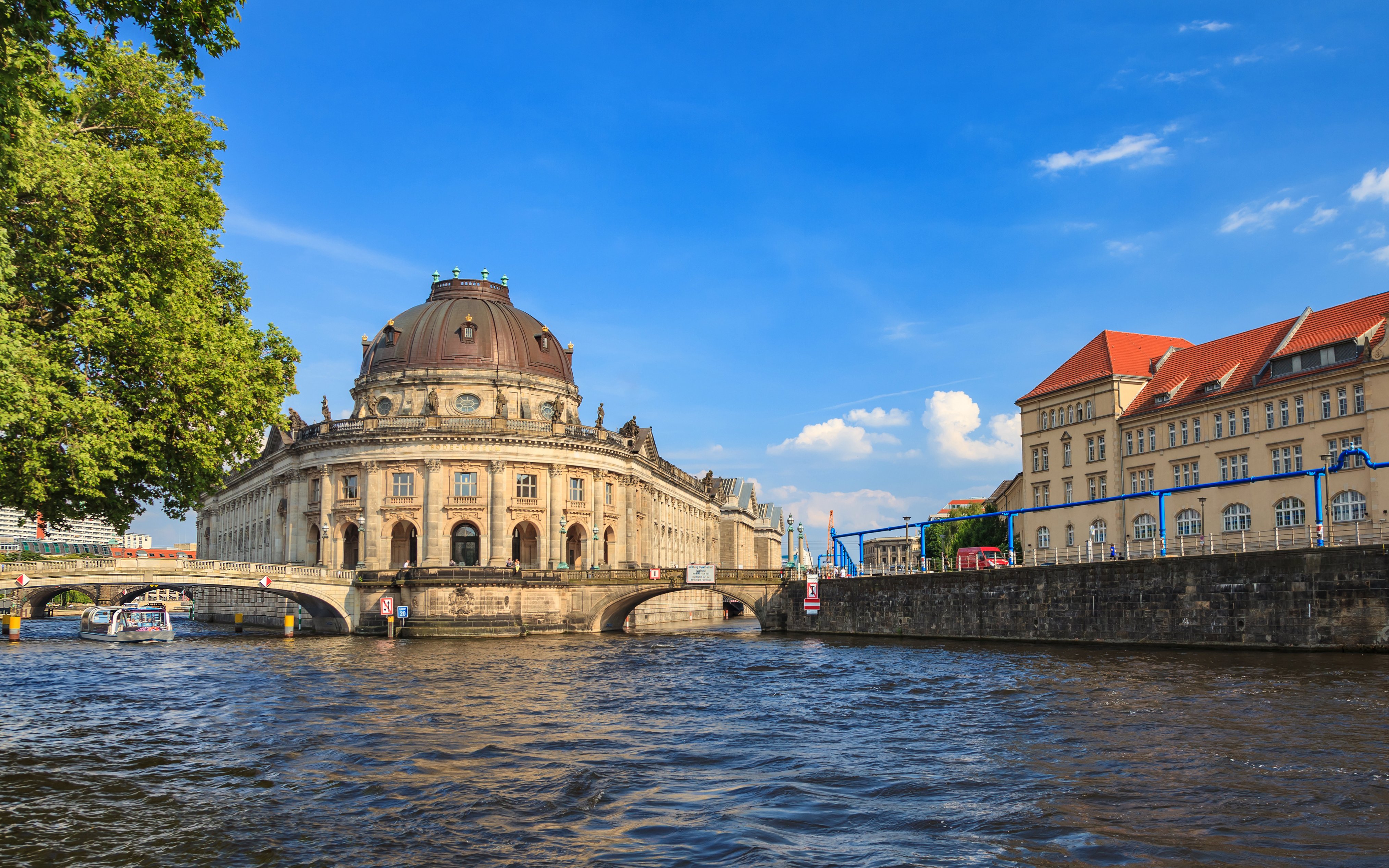 Bode Museum on Museum Island viewed from a Berlin sightseeing cruise.