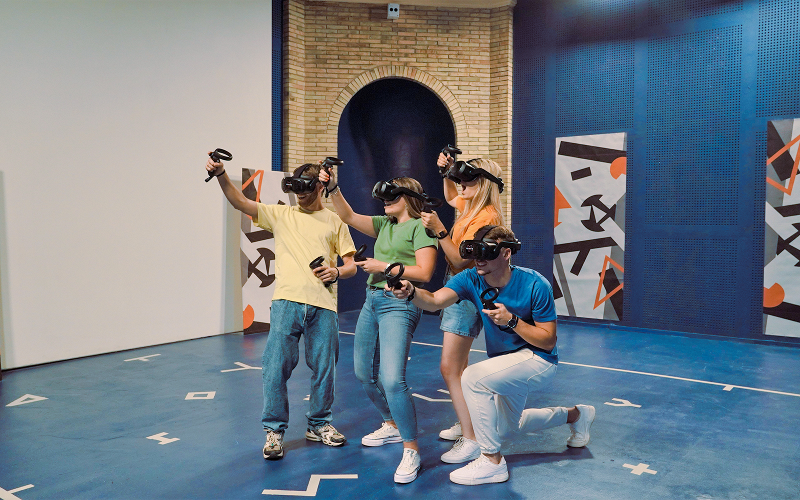 Visitors enjoying a virtual reality experience at Tibidabo Amusement Park.