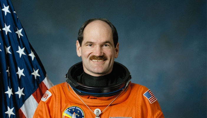 Astronaut Guy Gardner portrait at Kennedy Space Center.