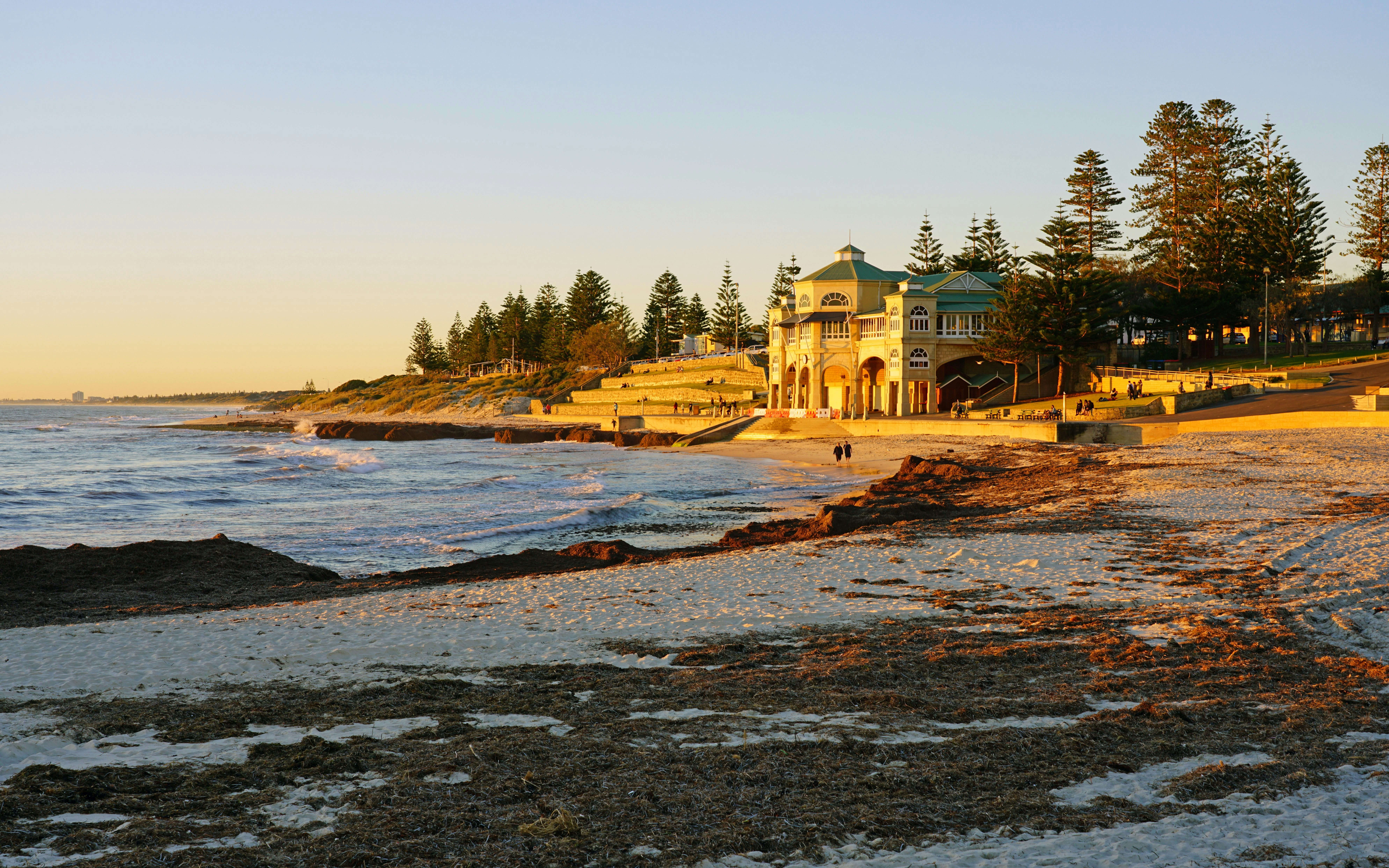 Sunset view of Cottesloe Beach over the Indian Ocean near Perth, Western Australia