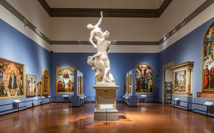 Sculpture of Abduction of a Sabine Woman in Accademia Gallery, Florence.