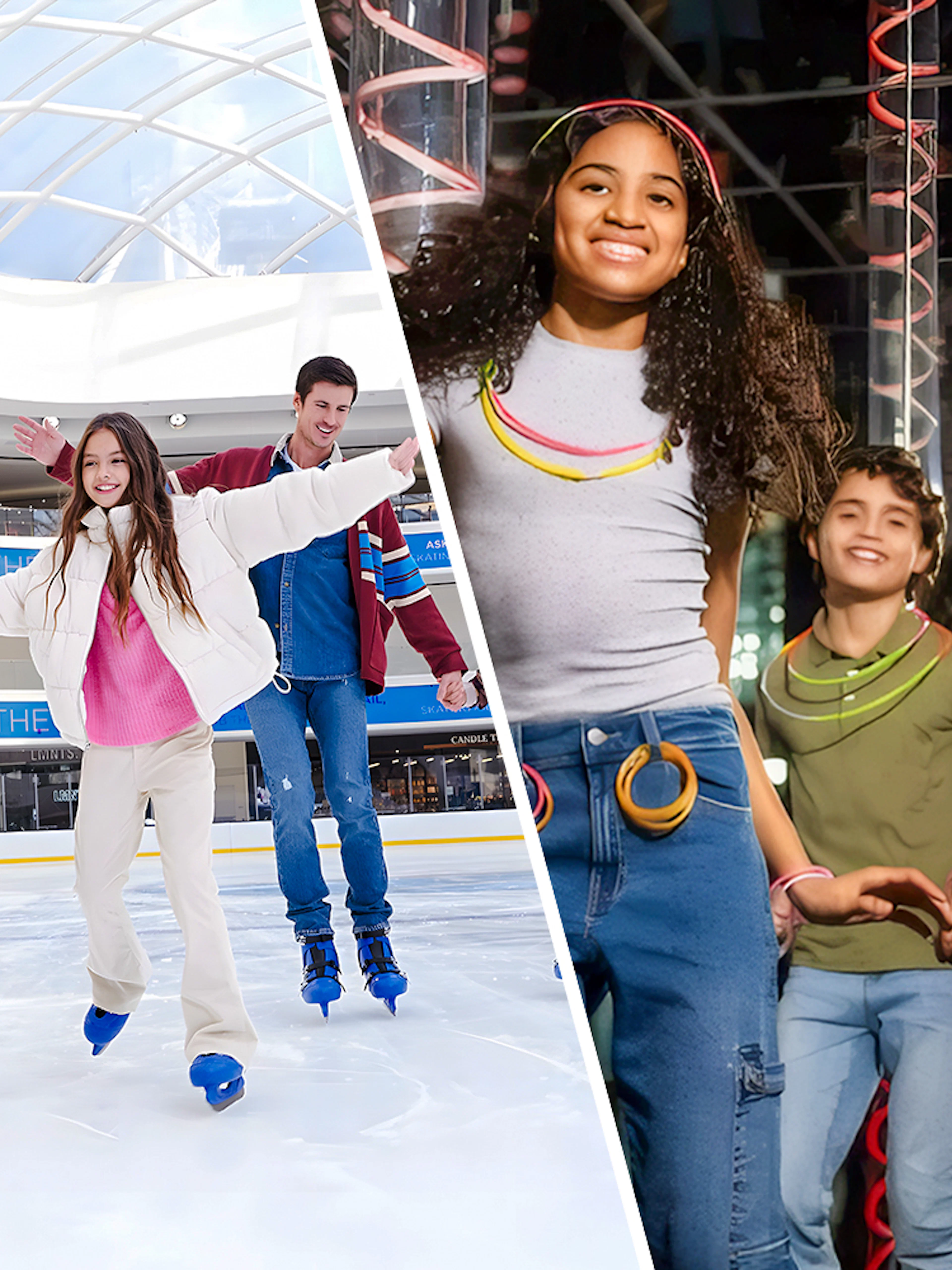 Ice skating and mirror maze fun at American Dream Mall.