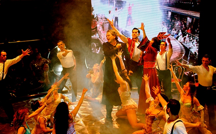 Señor Tango Show performers on stage in Buenos Aires, Argentina.