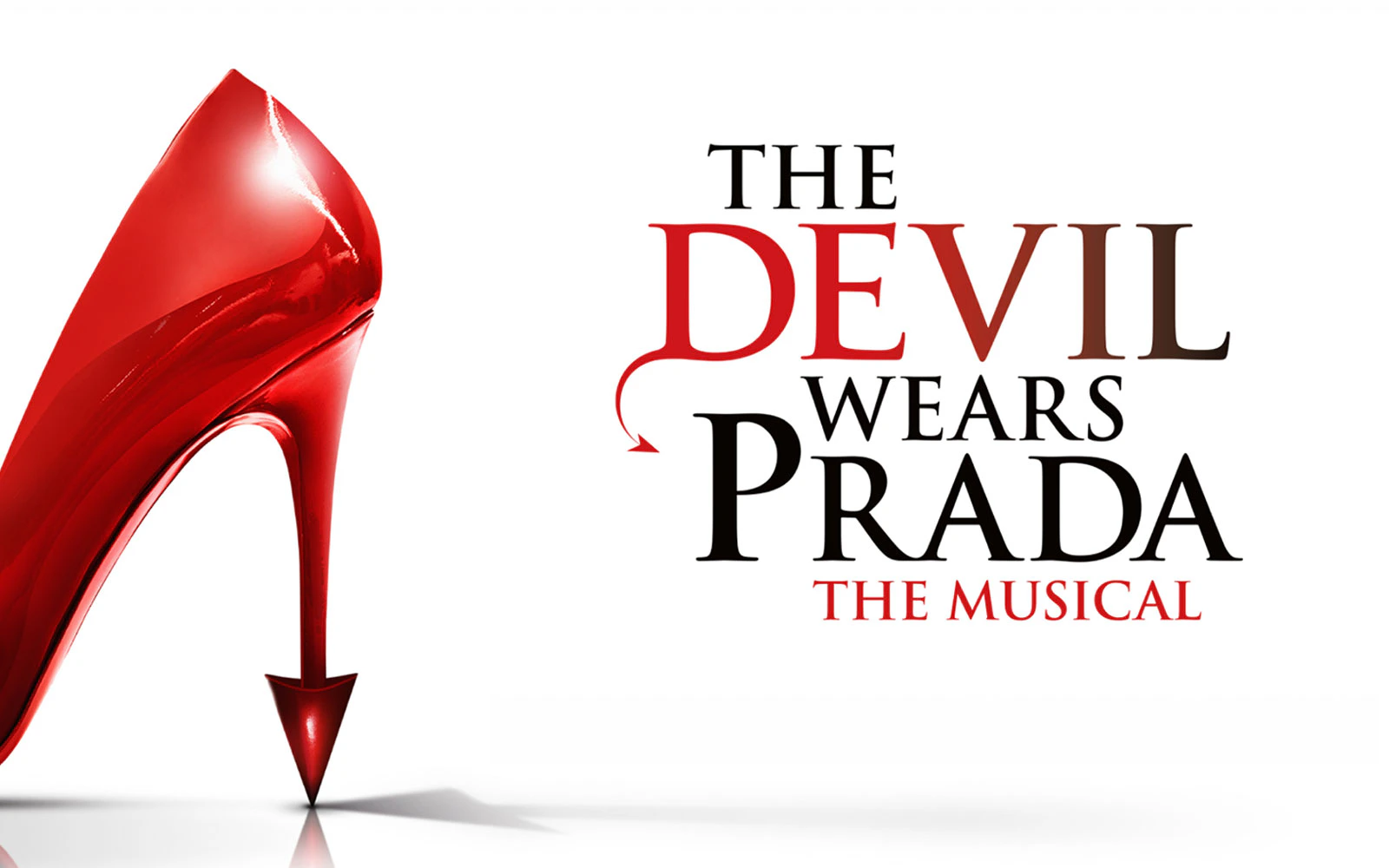 The Devil Wears Prada musical logo with red stiletto heel, West End.