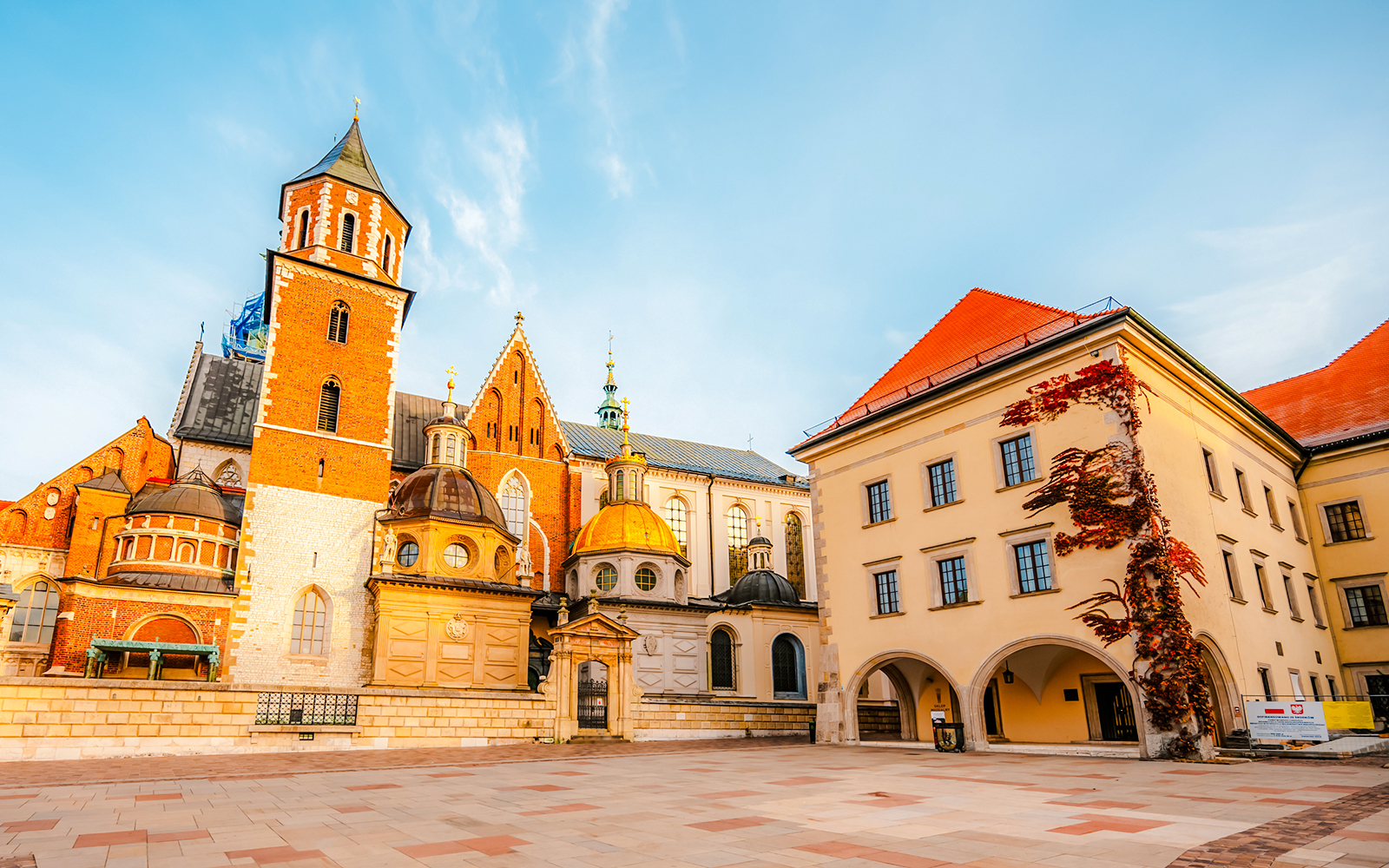 Wawel Cathedral and adjacent building in Wawel Castle, Krakow, Poland.