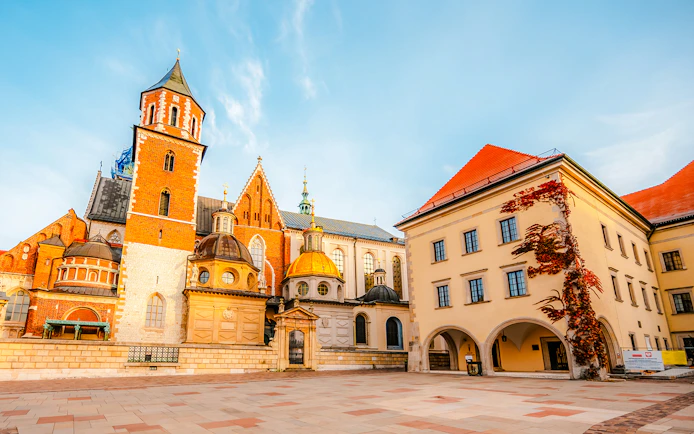 Wawel Cathedral and adjacent building in Wawel Castle, Krakow, Poland.