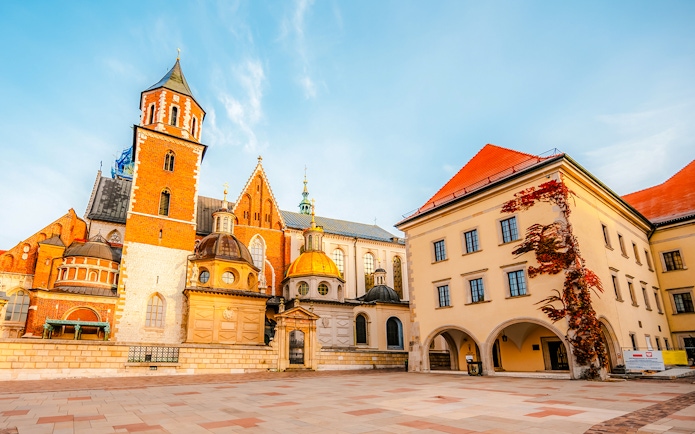 Wawel Cathedral and adjacent building in Wawel Castle, Krakow, Poland.