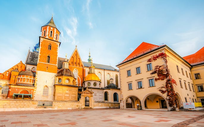 Wawel Cathedral and adjacent building in Wawel Castle, Krakow, Poland.
