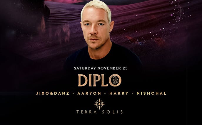 DIPLO event at Terra Solis by Tomorrowland, featuring Jixo&Danz, Aaryon, Harry, Nishchal on November 25.