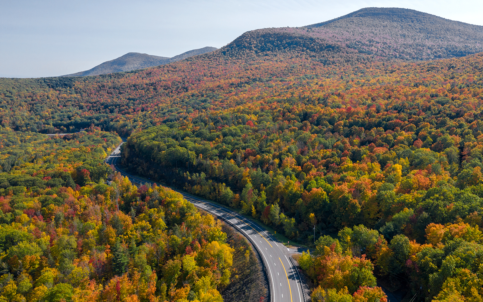 Hikers exploring a trail in the Catskill Mountains, Hudson Valley.