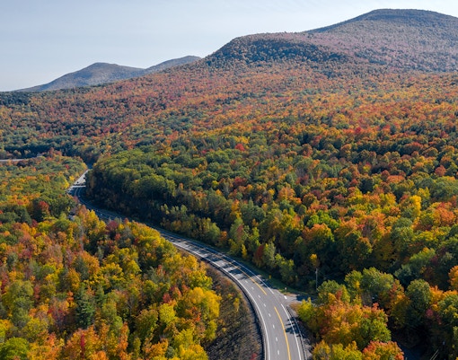 Hikers exploring a trail in the Catskill Mountains, Hudson Valley.