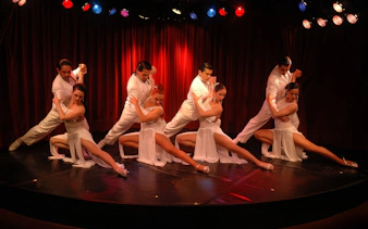 Dancers performing at Rojo Tango Show in Buenos Aires.