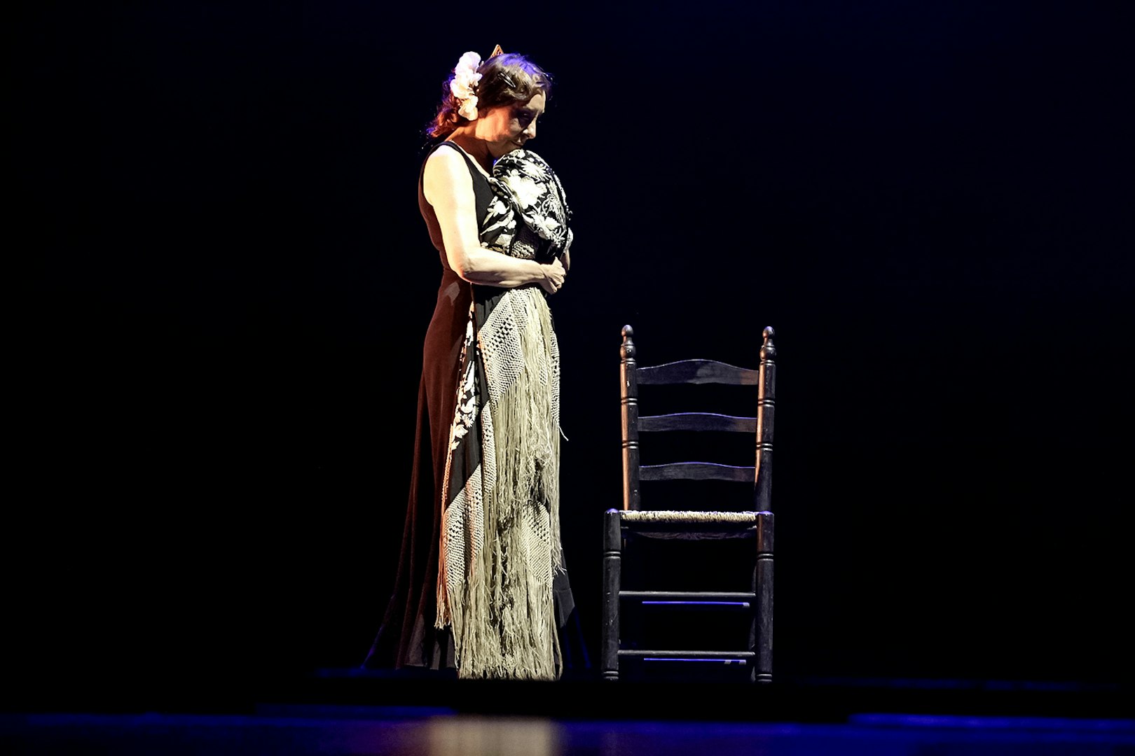 Flamenco dancer performing at Corral de la Morería in Madrid.