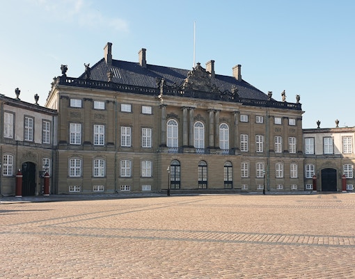 facade of Amalienborg Palace, Copenhagen.