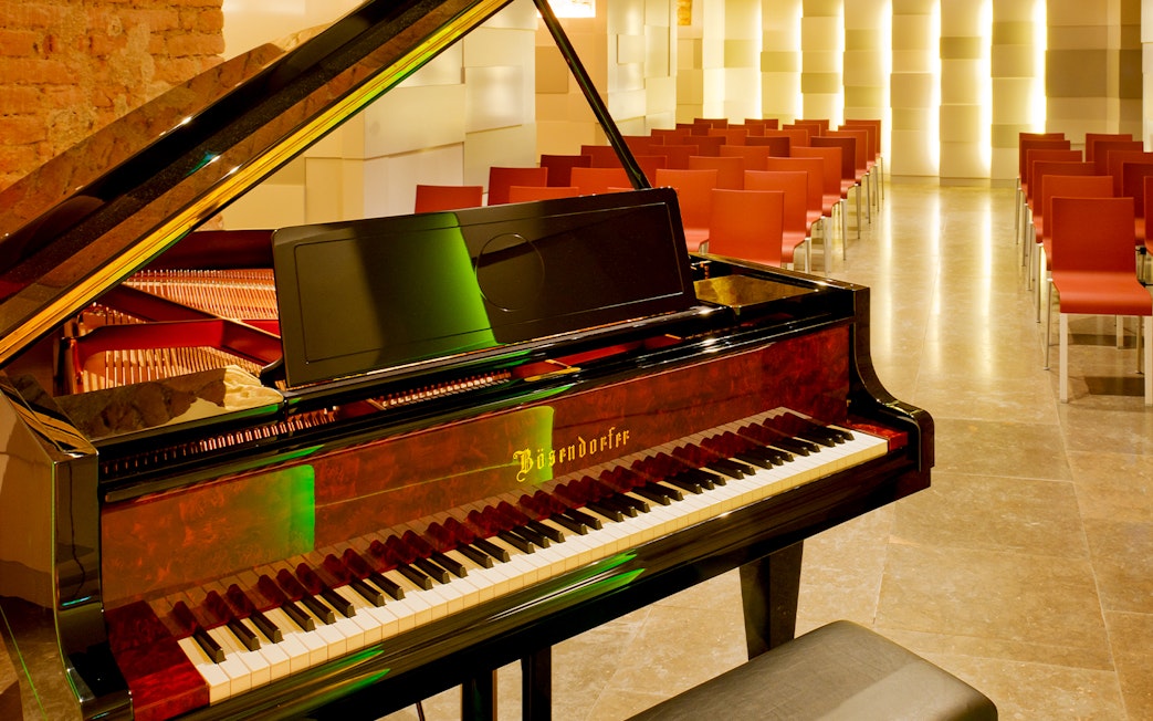 Bösendorfer piano in concert hall at Mozarthaus Vienna.