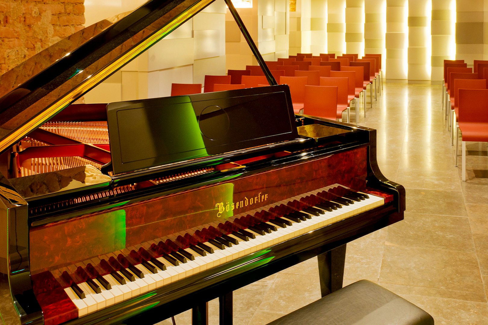 Bösendorfer piano in concert hall at Mozarthaus Vienna.