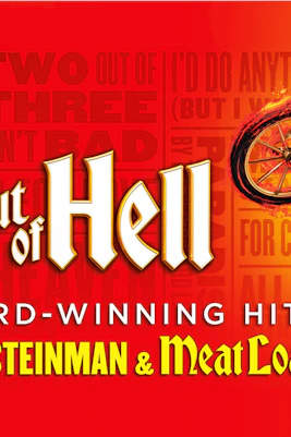 Bat Out Of Hell musical poster with motorcycle and fire effects
