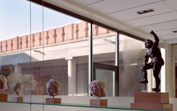 Sculptures and busts displayed at the Museum of Byzantine.