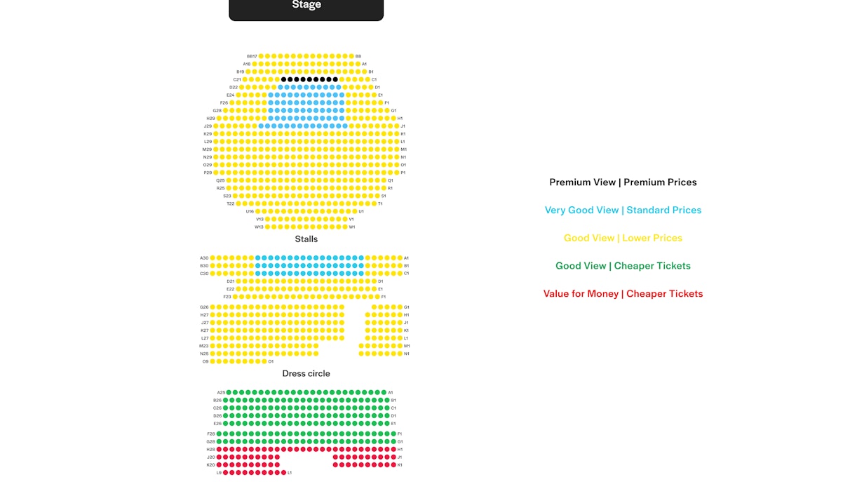 Savoy Theatre seating plan image