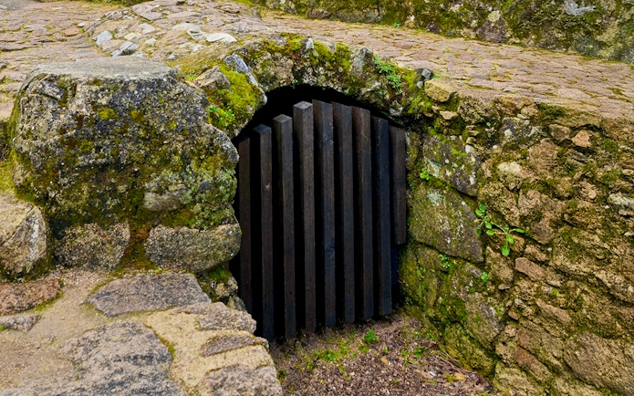 Moorish Castle Door of Betrayal in Sintra, Portugal, featuring ancient stonework.